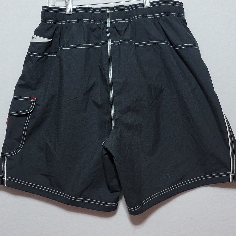 Speedo Black Swim Shorts with Red Accents SIZE XL. #723 - Picture 7 of 9